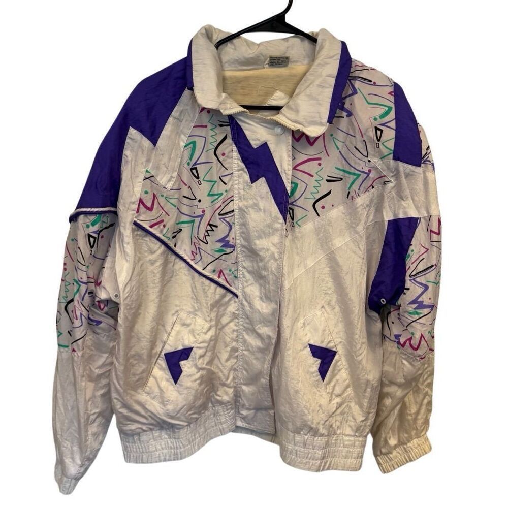 Vintage Multicolored Color Block Windbreaker Jacket